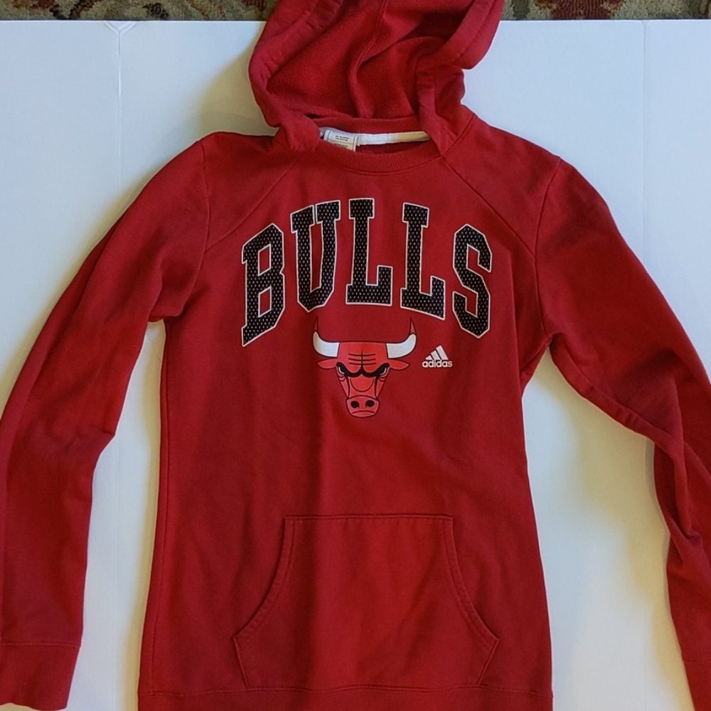Bulls red Adidas hoodie sweatshirt